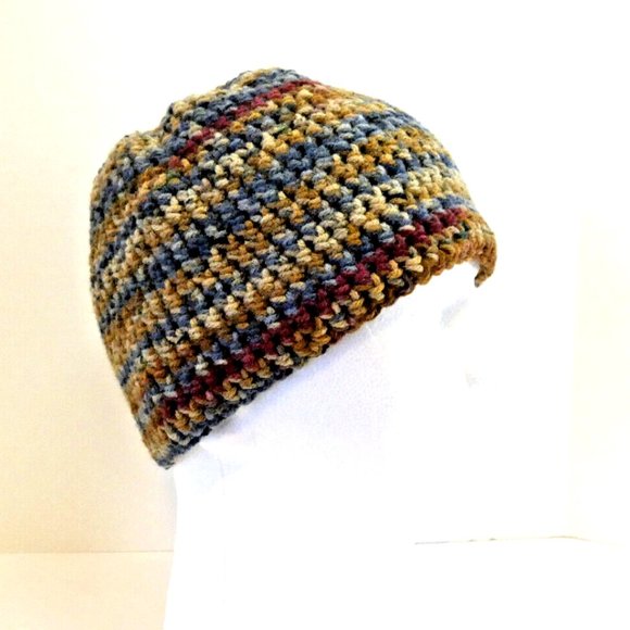 Winter Camo Beanie Camouflage Hat Handmade Crochet Knit Woods Preppy Made USA OS - Picture 2 of 6